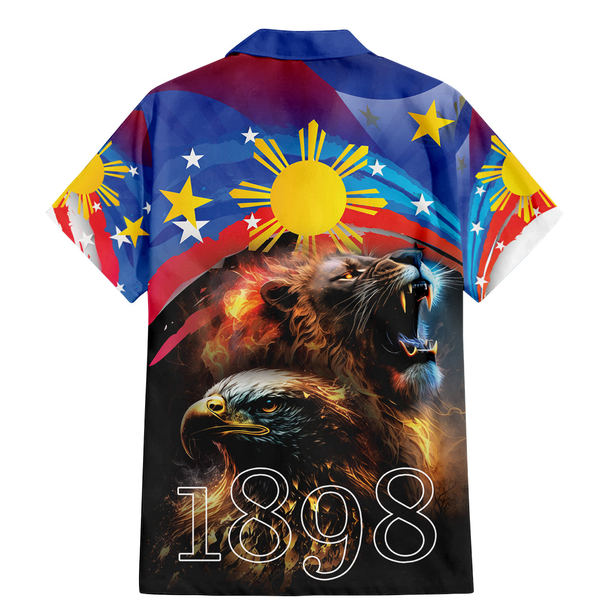 Philippines Lion and Eagle 1898 Family Matching Mermaid Dress and Hawaiian Shirt Pilipinas Maligayang Araw ng Kalayaan