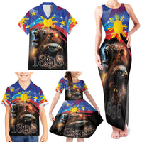 Philippines Lion and Eagle 1898 Family Matching Tank Maxi Dress and Hawaiian Shirt Pilipinas Maligayang Araw ng Kalayaan