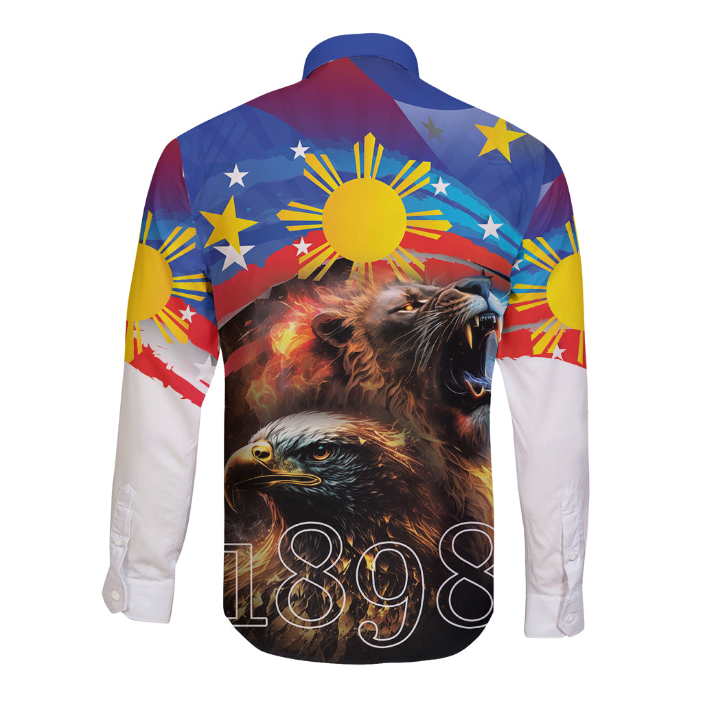 Philippines Lion and Eagle 1898 Long Sleeve Button Shirt Pilipinas Maligayang Araw ng Kalayaan