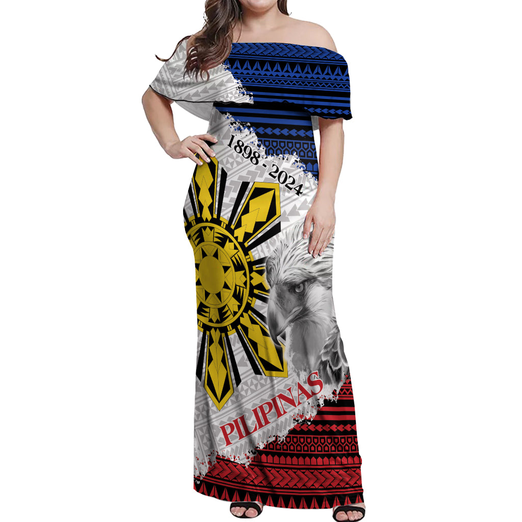 Philippines 126th Independence Day Off Shoulder Maxi Dress Pilipinas Hunyo 12 Maligayang Araw ng Kalayaan