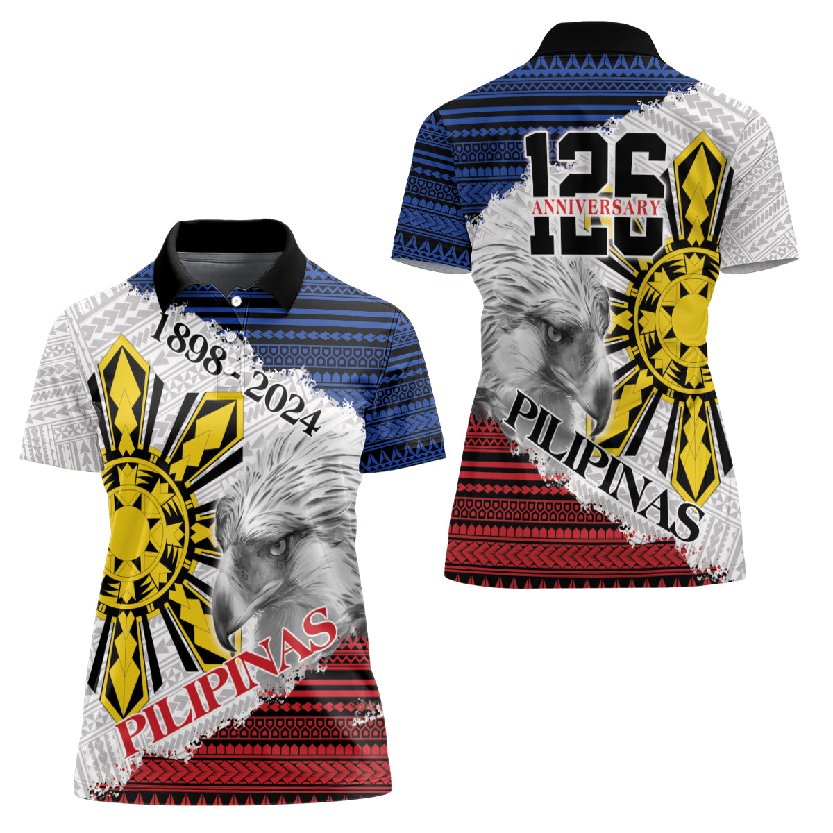 Philippines 126th Independence Day Women Polo Shirt Pilipinas Hunyo 12 Maligayang Araw ng Kalayaan