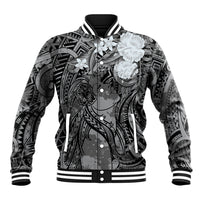 Pacific Beauty Girl Baseball Jacket Black Polyneisan Tribal Vintage Motif LT9 Unisex Black - Polynesian Pride