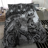 Pacific Beauty Girl Bedding Set Black Polyneisan Tribal Vintage Motif LT9 - Polynesian Pride