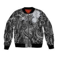 Pacific Beauty Girl Bomber Jacket Black Polyneisan Tribal Vintage Motif LT9 Unisex Black - Polynesian Pride