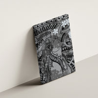 Pacific Beauty Girl Canvas Wall Art Black Polyneisan Tribal Vintage Motif LT9 - Polynesian Pride