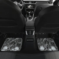 Pacific Beauty Girl Car Mats Black Polyneisan Tribal Vintage Motif LT9 Set 2pcs - Back Black - Polynesian Pride