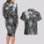 Pacific Beauty Girl Couples Matching Long Sleeve Bodycon Dress and Hawaiian Shirt Black Polyneisan Tribal Vintage Motif