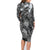 Pacific Beauty Girl Family Matching Long Sleeve Bodycon Dress and Hawaiian Shirt Black Polyneisan Tribal Vintage Motif