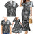 Pacific Beauty Girl Family Matching Mermaid Dress and Hawaiian Shirt Black Polyneisan Tribal Vintage Motif