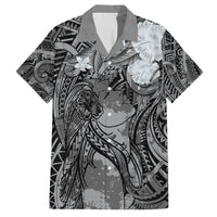 Pacific Beauty Girl Family Matching Puletasi and Hawaiian Shirt Black Polyneisan Tribal Vintage Motif