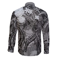 Pacific Beauty Girl Family Matching Short Sleeve Bodycon Dress and Hawaiian Shirt Black Polyneisan Tribal Vintage Motif