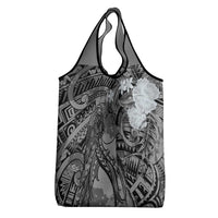 Pacific Beauty Girl Grocery Bag Black Polyneisan Tribal Vintage Motif LT9 - Polynesian Pride