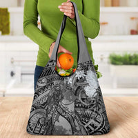 Pacific Beauty Girl Grocery Bag Black Polyneisan Tribal Vintage Motif LT9 - Polynesian Pride