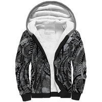 Pacific Beauty Girl Sherpa Hoodie Black Polyneisan Tribal Vintage Motif LT9 Unisex Black - Polynesian Pride