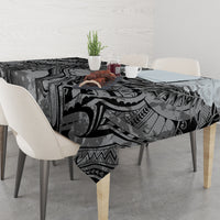 Pacific Beauty Girl Tablecloth Black Polyneisan Tribal Vintage Motif LT9 - Polynesian Pride