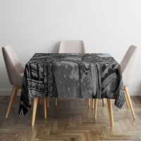 Pacific Beauty Girl Tablecloth Black Polyneisan Tribal Vintage Motif LT9 - Polynesian Pride