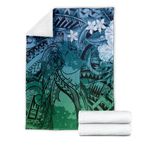 Pacific Beauty Girl Blanket Blue Polyneisan Tribal Vintage Motif LT9 - Polynesian Pride