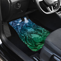 Pacific Beauty Girl Car Mats Blue Polyneisan Tribal Vintage Motif LT9 - Polynesian Pride