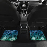 Pacific Beauty Girl Car Mats Blue Polyneisan Tribal Vintage Motif LT9 Set 2pcs - Back Blue - Polynesian Pride
