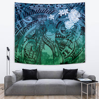 Pacific Beauty Girl Tapestry Blue Polyneisan Tribal Vintage Motif LT9 Blue - Polynesian Pride