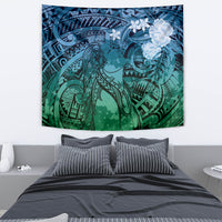 Pacific Beauty Girl Tapestry Blue Polyneisan Tribal Vintage Motif LT9 - Polynesian Pride