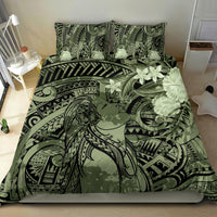 Pacific Beauty Girl Bedding Set Green Polyneisan Tribal Vintage Motif LT9 - Polynesian Pride