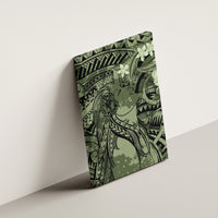 Pacific Beauty Girl Canvas Wall Art Green Polyneisan Tribal Vintage Motif LT9 - Polynesian Pride
