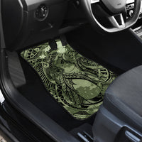 Pacific Beauty Girl Car Mats Green Polyneisan Tribal Vintage Motif LT9 - Polynesian Pride