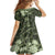 Pacific Beauty Girl Family Matching Long Sleeve Bodycon Dress and Hawaiian Shirt Green Polyneisan Tribal Vintage Motif