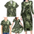 Pacific Beauty Girl Family Matching Long Sleeve Bodycon Dress and Hawaiian Shirt Green Polyneisan Tribal Vintage Motif