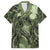 Pacific Beauty Girl Family Matching Long Sleeve Bodycon Dress and Hawaiian Shirt Green Polyneisan Tribal Vintage Motif