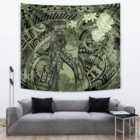 Pacific Beauty Girl Tapestry Green Polyneisan Tribal Vintage Motif LT9 Green - Polynesian Pride