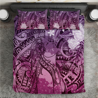 Pacific Beauty Girl Bedding Set Pink Polyneisan Tribal Vintage Motif LT9 Pink - Polynesian Pride