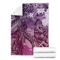 Pacific Beauty Girl Blanket Pink Polyneisan Tribal Vintage Motif LT9 - Polynesian Pride
