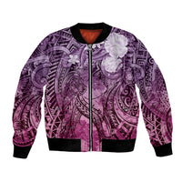 Pacific Beauty Girl Bomber Jacket Pink Polyneisan Tribal Vintage Motif LT9 Unisex Pink - Polynesian Pride