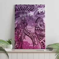 Pacific Beauty Girl Canvas Wall Art Pink Polyneisan Tribal Vintage Motif LT9 - Polynesian Pride