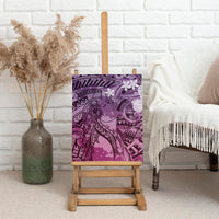 Pacific Beauty Girl Canvas Wall Art Pink Polyneisan Tribal Vintage Motif LT9 - Polynesian Pride
