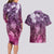 Pacific Beauty Girl Couples Matching Long Sleeve Bodycon Dress and Hawaiian Shirt Pink Polyneisan Tribal Vintage Motif