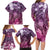 Pacific Beauty Girl Family Matching Long Sleeve Bodycon Dress and Hawaiian Shirt Pink Polyneisan Tribal Vintage Motif