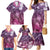 Pacific Beauty Girl Family Matching Mermaid Dress and Hawaiian Shirt Pink Polyneisan Tribal Vintage Motif