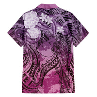 Pacific Beauty Girl Family Matching Tank Maxi Dress and Hawaiian Shirt Pink Polyneisan Tribal Vintage Motif