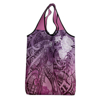 Pacific Beauty Girl Grocery Bag Pink Polyneisan Tribal Vintage Motif LT9 - Polynesian Pride