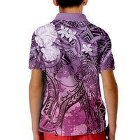 Pacific Beauty Girl Kid Polo Shirt Pink Polyneisan Tribal Vintage Motif