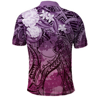 Pacific Beauty Girl Polo Shirt Pink Polyneisan Tribal Vintage Motif