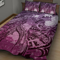 Pacific Beauty Girl Quilt Bed Set Pink Polyneisan Tribal Vintage Motif LT9 - Polynesian Pride