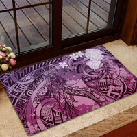 Pacific Beauty Girl Rubber Doormat Pink Polyneisan Tribal Vintage Motif LT9 - Polynesian Pride