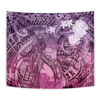 Pacific Beauty Girl Tapestry Pink Polyneisan Tribal Vintage Motif LT9 - Polynesian Pride