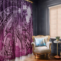 Pacific Beauty Girl Window Curtain Pink Polyneisan Tribal Vintage Motif LT9 - Polynesian Pride