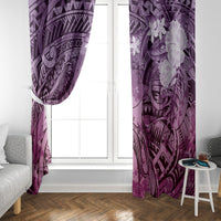 Pacific Beauty Girl Window Curtain Pink Polyneisan Tribal Vintage Motif LT9 - Polynesian Pride