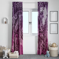 Pacific Beauty Girl Window Curtain Pink Polyneisan Tribal Vintage Motif LT9 - Polynesian Pride